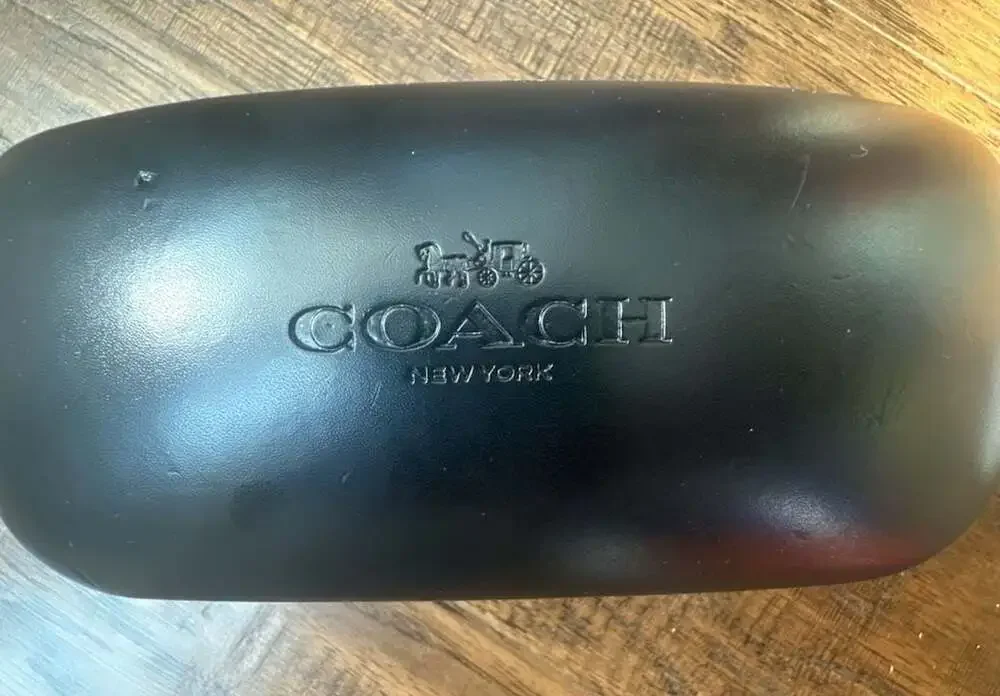 Coach Hard Glasses Sunglasses Case Black With Cleaning Cloth